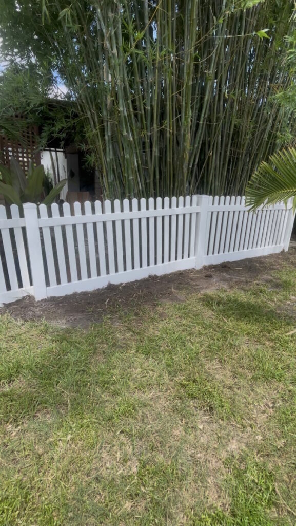 4 Foot High White Vinyl Picket Fence in Tampa