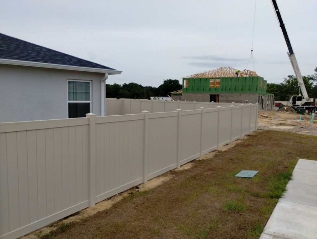 6ft Tan Vinyl Privacy Fence in San Antonio FL