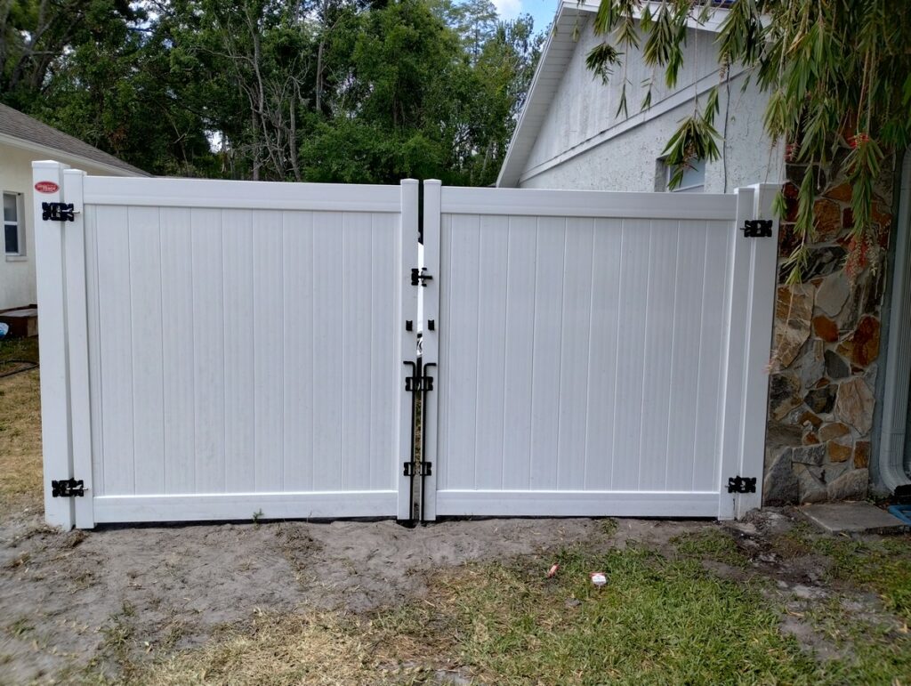 Double White Vinyl PVC Fence Gates