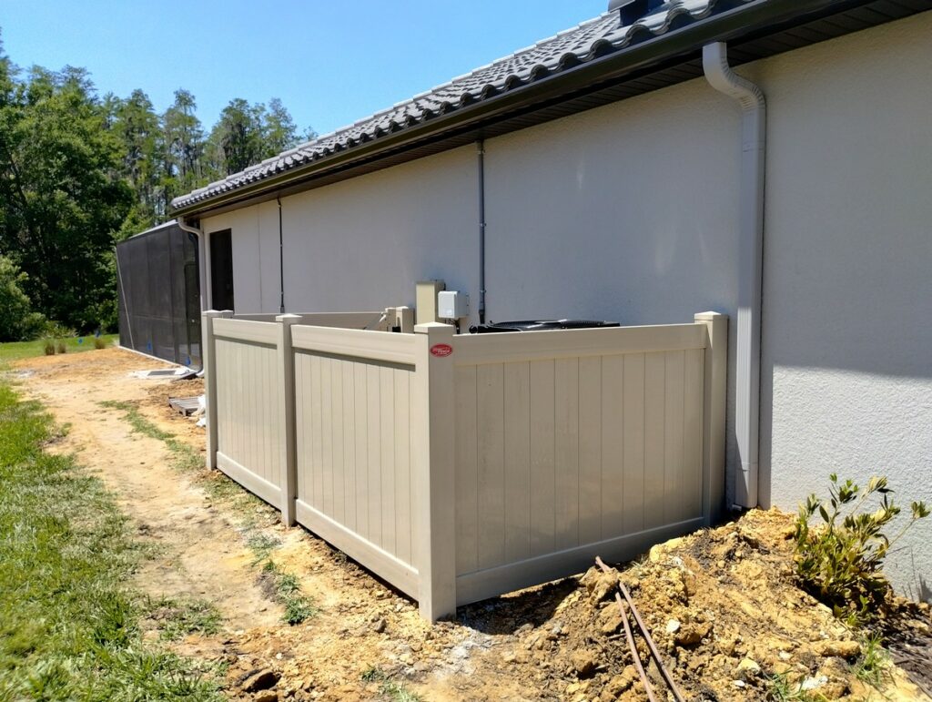 Wesley Chapel Tan Vinyl Privacy Enclosure