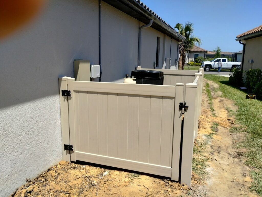 Wesley Chapel Tan Vinyl Privacy Enclosure