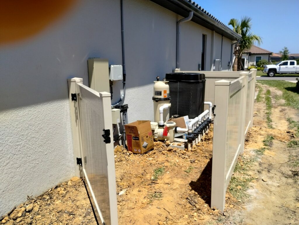 Wesley Chapel Tan Vinyl Privacy Enclosure